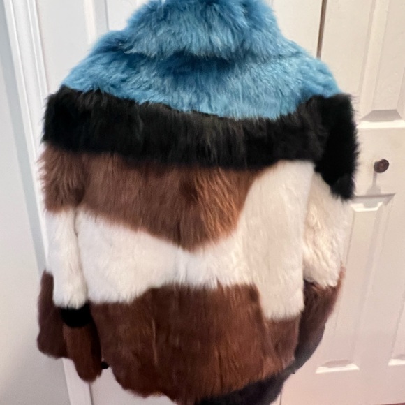 Multicolor Striped Shearling Coat, size S/M - Picture 4 of 9